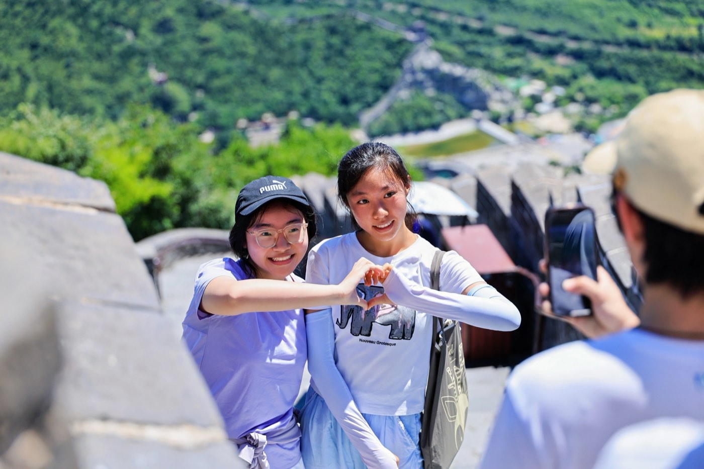 Climbing the Great Wall at Juyongguan